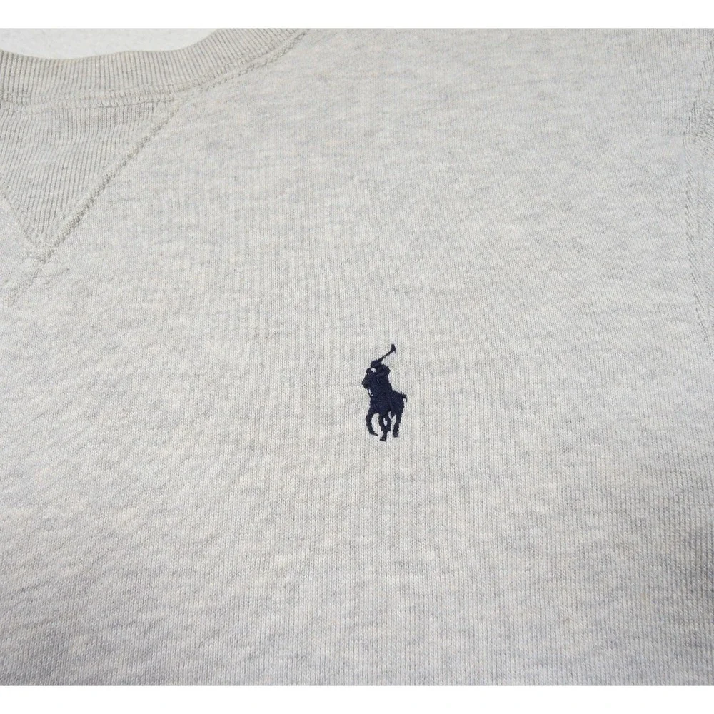 Polo Ralph Lauren Sweatshirt Mens Large Gray Crewneck Pony Logo Fleece Casual